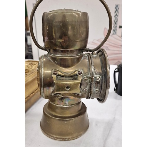 166 - Vintage brass Lucas lantern