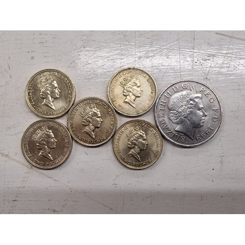 221 - 5 x UK £2 coin chase collectable coins and millennium £5 coin