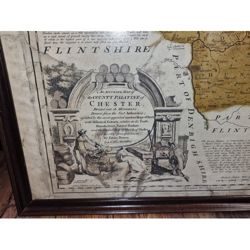 298 - 80 x 62 cm framed early (not dot) map print of County of Chester