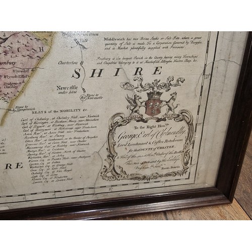 298 - 80 x 62 cm framed early (not dot) map print of County of Chester