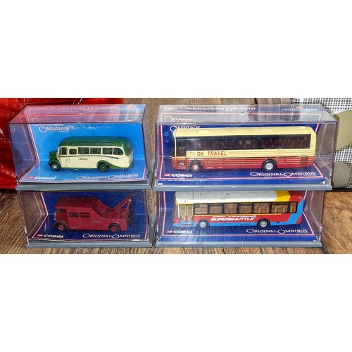 38 - 4 x boxed and mint Corgi bus operators in Britain, limited edition models