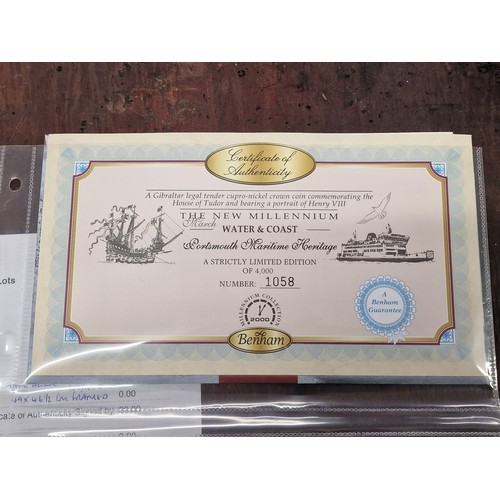 229 - 2000 limited edition Portsmouth postmark Water & Coast first day cover  with crown coin, signed Trac... 