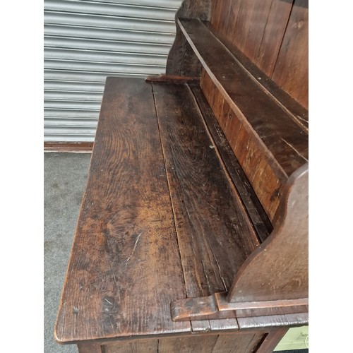 251 - 148 x 59 x 196 cm, 18th century old oak Anglesey Welsh dresser with nice patina - good old honest pi... 