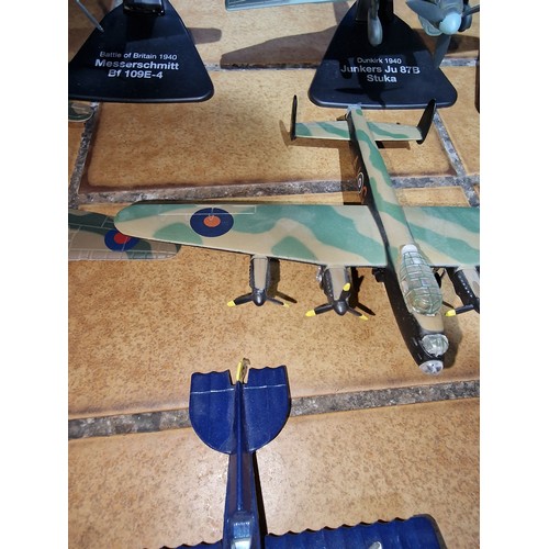 77 - Collection of assorted model fighter planes and helicopter in varying conditions, to include 2 WWII ... 