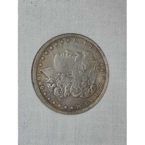 3 - 1896 silver US one dollar coin