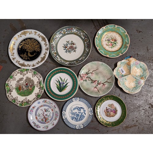 146 - Small bundle of assorted plates including art deco etc