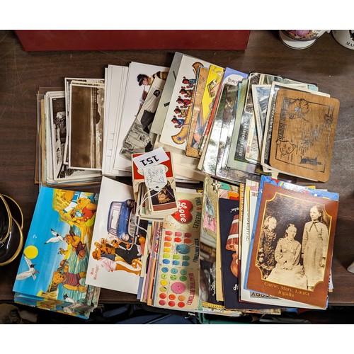 151 - Ephemera bundle of postcards, old photographs and cigarette cards