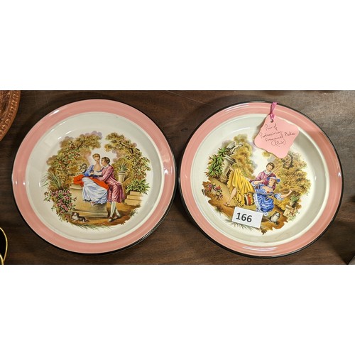 166 - Pair of 26.5 cm diameter Portmeirion Pottery Fragonard scene plates