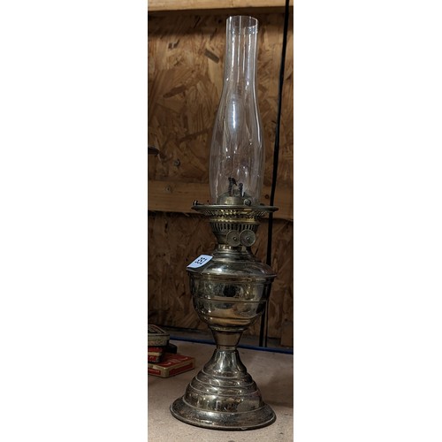 351 - Vintage Duplex oil lamp with chimney