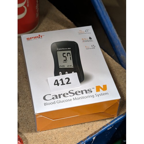 412 - Boxed Caresens blood glucose monitoring system