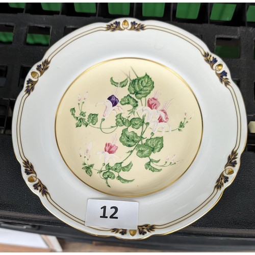 12 - 22 cm diameter Royal Crown Derby, flowers for an Indian prince, Fuschia limited edition 1996 plate