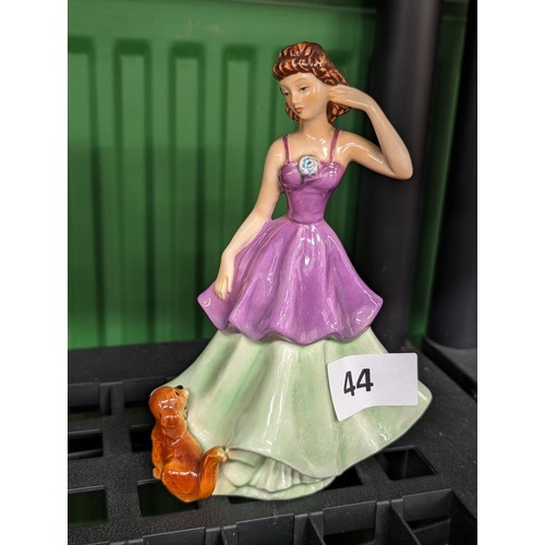 44 - 19.5 cm tall Goebel 1959 young lady with dog figurine