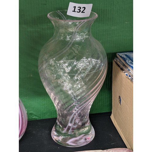 132 - 35 cm tall large Caithness art glass vase