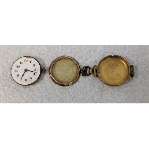 483 - 1940's Stolkace 9 ct gold Chester hallmarked case ladies watch non working - wound fully