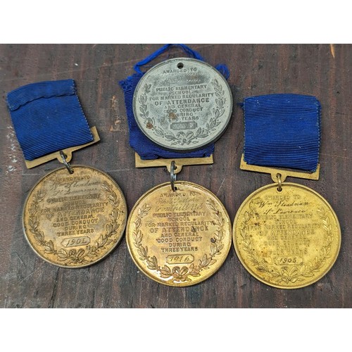 229 - 4 x 1920's Liverpool education medals all with engraved backs