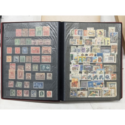 409 - 2 x vintage stamp albums with stamps - all pictured