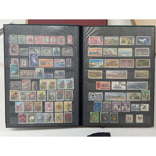 409 - 2 x vintage stamp albums with stamps - all pictured