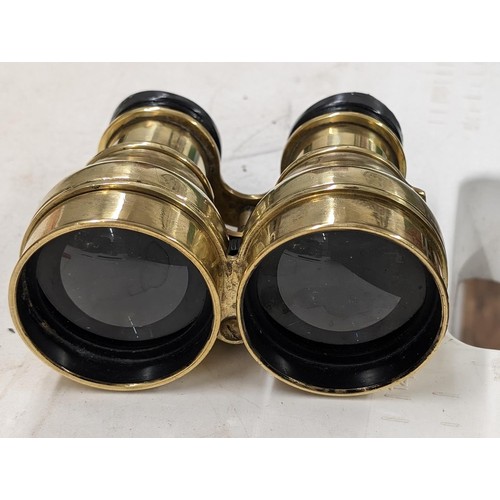 429 - WWII RAF Airborne Forces night use brass binoculars - stores issue reference V.F. 2506