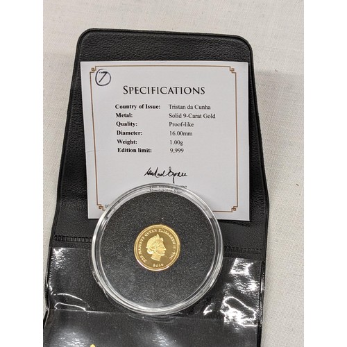 318 - Jubilee Mint 2014 Tristan Da Cunha 9 carat gold proof-like coin - D-Day 70th anniversary