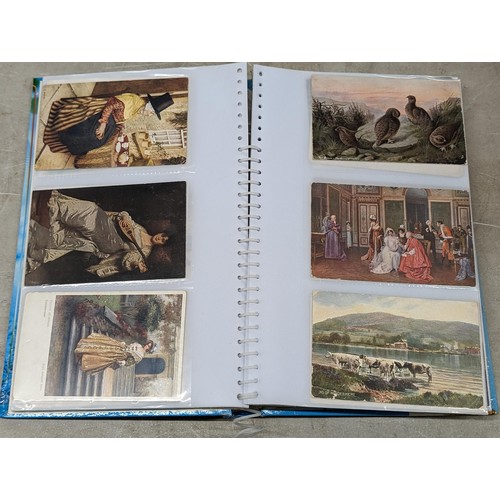 56 - Vintage postcard album full of assorted postcards