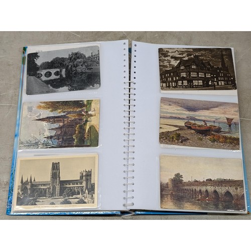 56 - Vintage postcard album full of assorted postcards