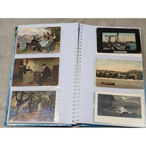 56 - Vintage postcard album full of assorted postcards