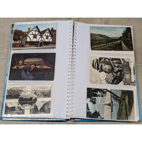 56 - Vintage postcard album full of assorted postcards