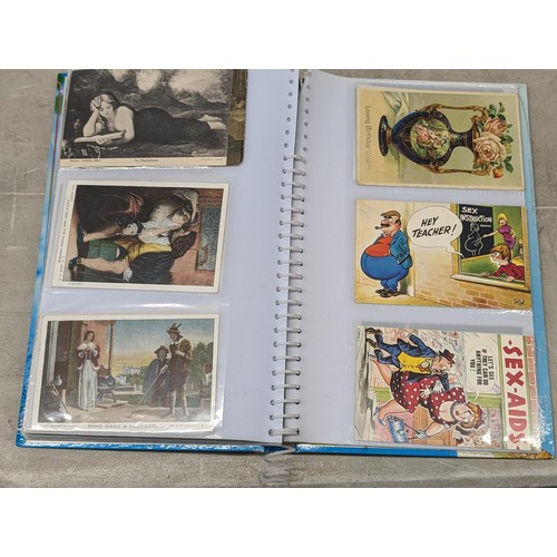 56 - Vintage postcard album full of assorted postcards