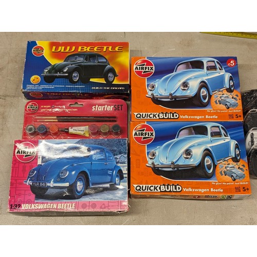 97 - 4 x Airfix VW Beetle model kits, all still sealed inside