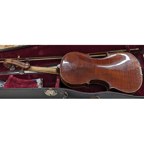 120 - Vintage John Murdock The Maidstone cased 4/4 violin with bow, extras and music