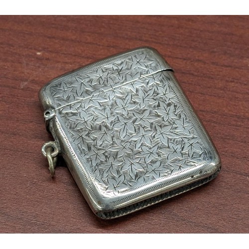 203 - 1904 Henry Griffith & Son Chester hallmarked silver vesta case with monogram on one side