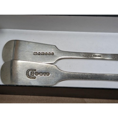 201 - 2 x continental silver dinner forks and 2 x continental silver teaspoons