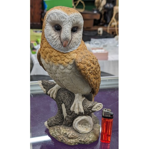 124 - 28 cm tall Leonardo collection barn owl on branch figure