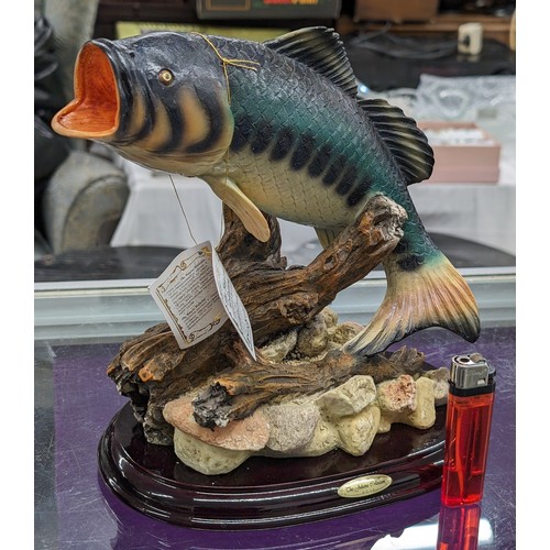 67 - 23 cm tall 2003 Crosa Juliana collection wide mouth bass fish figure