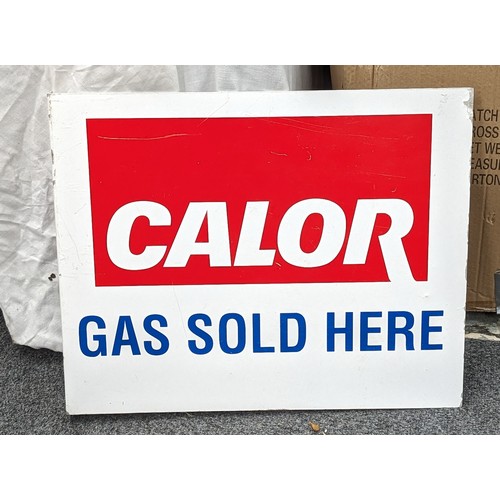 339 - 50 x 40 cm double sided Calor Gas metal flange sign