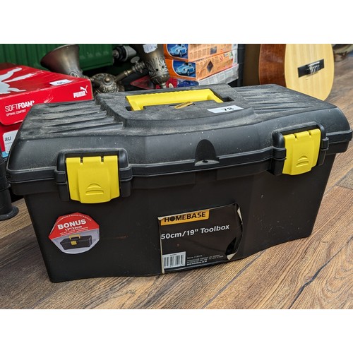 78 - Homebase 50 cm hard plastic tool box and contents