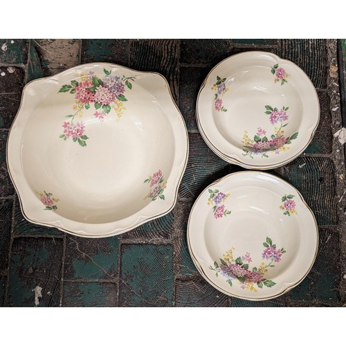 15 - Vintage Johnson Bros Victorian pattern 7-piece dessert set