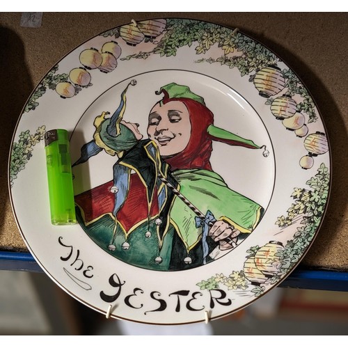 30 - 26.5 cm diameter Royal Doulton The Jester collectors plate with wall hanger attached