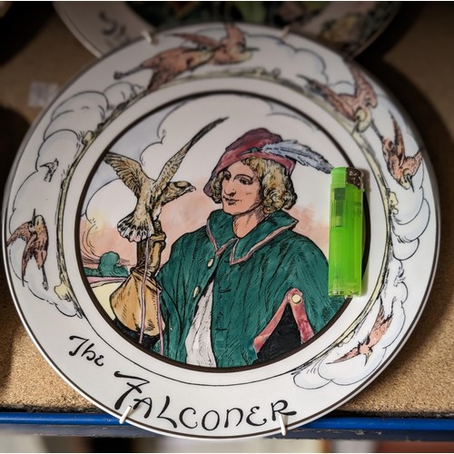 31 - 26.5 cm diameter Royal Doulton The Falconer collectors plate with wall hanger attached