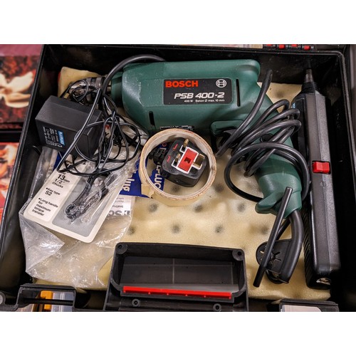 Bosch PSB 400-2 400 wt electric drill and Plasplugs cordless ...