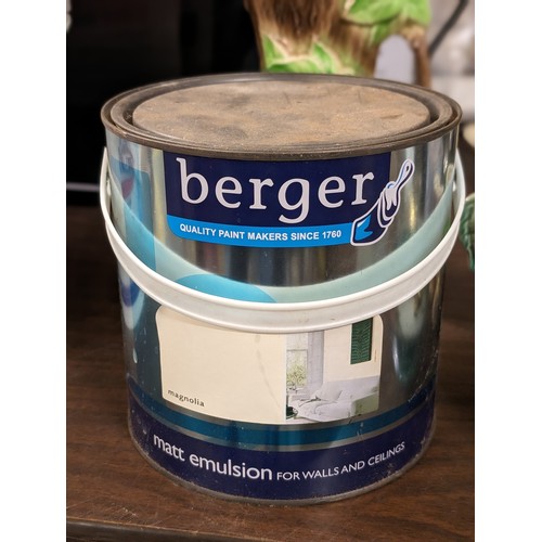 252 - Unused 2.5 litre tin of Berger magnolia matt emulsion