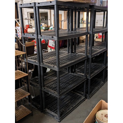 319 - 85 x 41 x 184 cm tall plastic 5 shelf garage/shed storage shelving