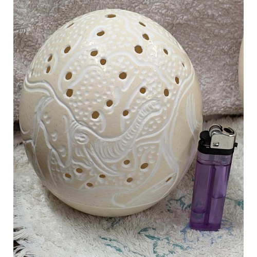 25 - Carved ostrich egg with African elephants detail etc