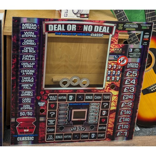 42 - 62.5 x 64 cm Endemol Bell Fruit Games - deal or no deal £5 jackpot fruit machine glass panel