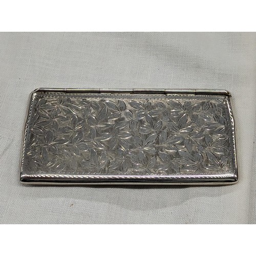 34 - Birmingham 1901 hallmarked silver 83 x 43 mm card case with inner gilding