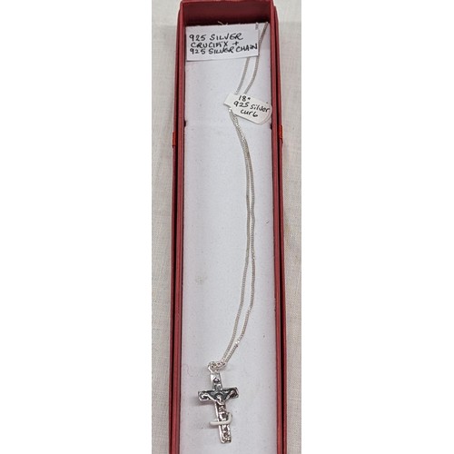 457 - 925 silver crucifix on silver chain