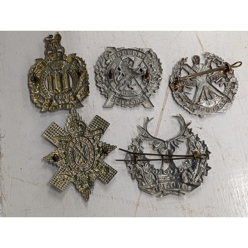 22 - 5 x large assorted military cap badges