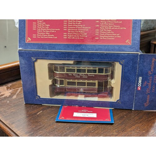 116 - Boxed and mint Corgi 36712 Queen Mothers centenary limited edition century tram