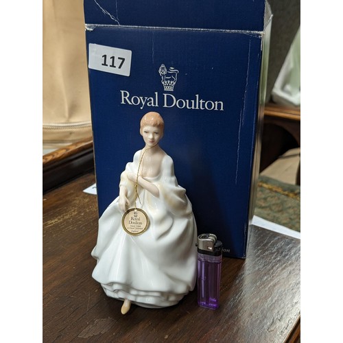 117 - Boxed and mint Royal Doulton 1991 HN3306 Megan figurine