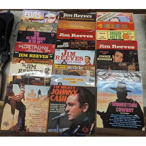 210 - Collection of mostly country music albums in distressed case - all proceeds from this lot go to the ... 